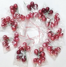 60 Weihnachtskugeln Glas pink Draht Basteln Gesteck Strauß matt & glanz Ø 2,5 cm