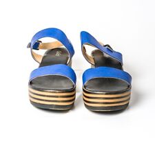 dunkelblaue Plateausandalen