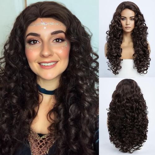 Perücke dunkelbraun locken - perücke,