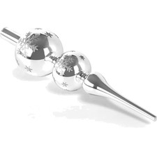Christbaumspitze Glas Silber