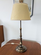 Regency Tischlampe mit Stoffschirm | Vintage Hollywood | -Sehr Gut-