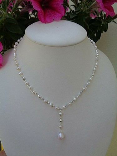 Perlen kette silber ypsilon - silber,