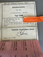 Piaggio CSM1T SKR  Betriebserlaubnis Original Keine Personenbezogene Daten X1