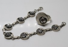 Nordform Schmuckset Armband und Ring Finnland 925 Silber mit Steinbesatz