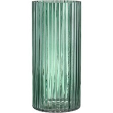 Glasvase grün gerippt