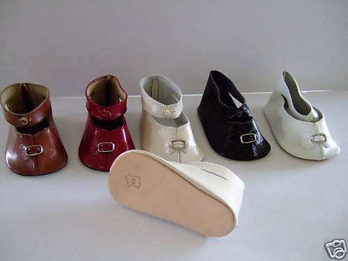 Puppenschuhe aus leder blau - leder,