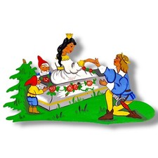 1960er Märchen-Holzbild von