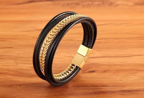 Armband herren schwarz gold - armband,
