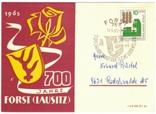 DDR Mi.-Nr. 1117 auf Schmuckkarte 750 Jahre Forst, EF