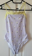 OKAIDI Mädchen Badeanzug 152 weiß-blau geringelt gut