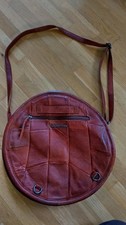 TASCHENDIEB WIEN BAG Umhängetasche rund Leder Cognac Braun NEU 
