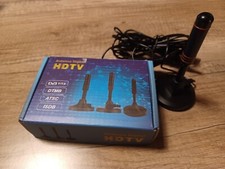 DVB-T/DVB-T2 Antenne mit Verstärker - HDTV Zimmerantenne für Fernseher +5M Kabel