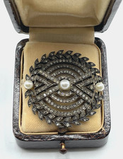 Antik mega Brosche Silber