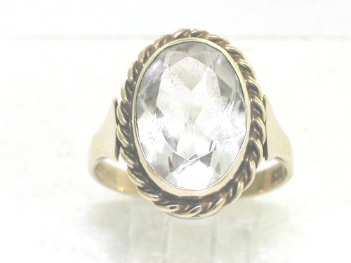 Bergkristall ring 333 gelbgold - ring,