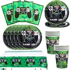 Videospiel Party Geschirrset Teller Tassen Servietten Tischdecke Geburtstagsd...