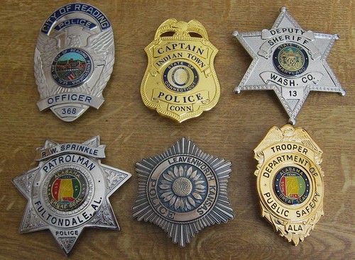Obsolete police badges - police,