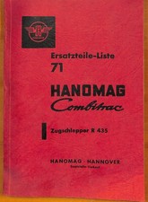 Ersatzteilliste Ersatzteileliste Hanomag Combitrac Zugschlepper R435 1959