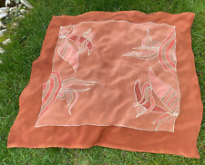 "Gisela" feines Damentuch von  dünnes Seidentuch Handrolliertes  93x93 cm