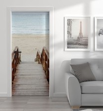 Türtapete Türposter Türfolie selbstklebend Treppe Strand Türaufkleber
