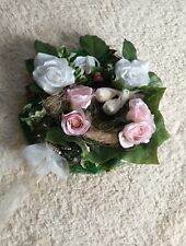 Grüner Türkranz 32 cm Tischdeko Dekokranz mit Rosen und Tauben Deko Hochzeit Süß