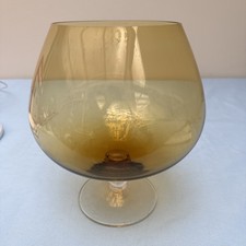 Mid Century Honig extra großer Brandy Schnapsschieber, 70er Jahre Glas - Nachlassfund.  (B51)