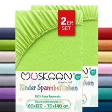 2er Set Spannbettlaken Kinder Jersey 60x120 70x140 – 100% Baumwolle Atmungsaktiv
