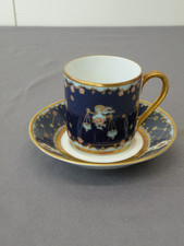 Mokkagedeck, Hutschenreuther, Tierkreiszeichen "Waage", sign. Ole Winther, Goldm