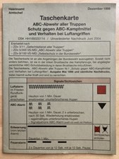 Taschenkarte ABC-Abwehr aller Truppen Bundeswehr Dez. 1999 Nachdruck: Juni 2004