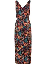 Kleid aus nachhaltiger Viskose Gr. 44 Schwarz Chillirot Damen Sommerkleid Neu