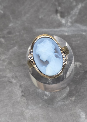 Antiker kamee ring blaue achat - ring,