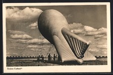 Unsere Luftwaffe, Fesselballon vor dem Start, Ansichtskarte 1943 