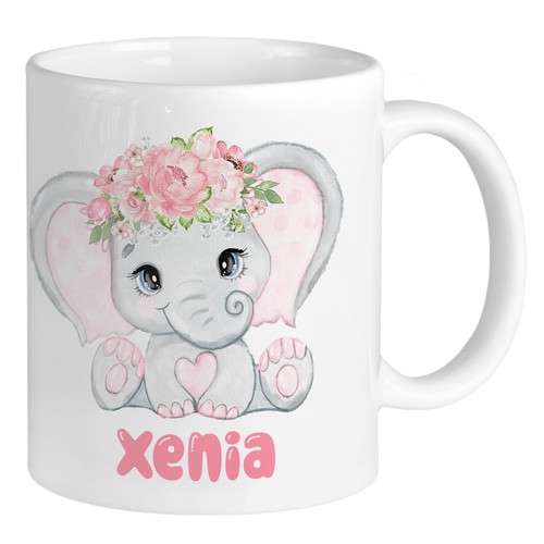 Kindertasse elefant mit namen - kindertasse,