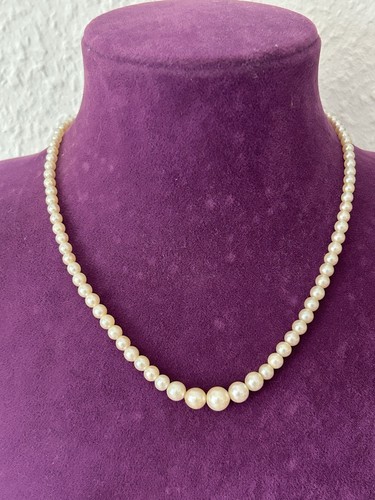 Vintage perlenkette mit silber - vintage,