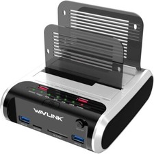 WAVLINK USB 3.0 zu SATA mit Offline Klonfunktion,Dual-Bay externe Festplatten Do