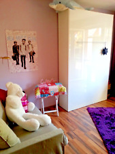 Smart Bett 120 x 200 Schrankbett Wandbett Vertikal Hochglanzweiß incl Lattenrost