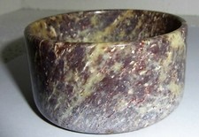 Naturstein Schale/Becher, Marmor Speckstein Alabaster,ca:H 4 cm, Dm 8 cm, 186 g