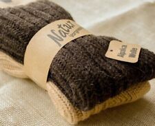Alpaka Wollsocken 2 Paar, extra dicke Natur Thermo Wintersocken Heimsocke 