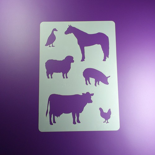 Schablone tiere bauernhof - a5,