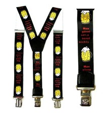 Breite Damen Herren Bierzelt Bierkrug Hosenträger extra starke Clipse 4cm breit