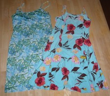 2 Stück Sommerkleider Damen Gr. M L 38 40 42 Spaghetti Träger Blumen Muster top
