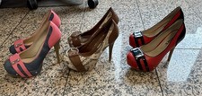 3 x High Heels Pumps Damen Schuhe Jumex Gr. 37 NEU Rot Schlangen Print Pink