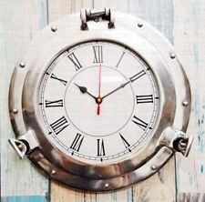 12" verchromte Bullaugenuhr Maritim Marine Wanddekor Schiff Kabine Fenster