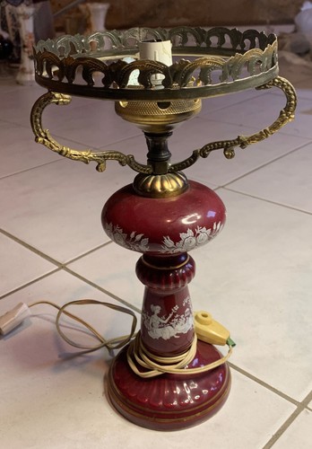 Rubinrote böhmische glaslampe - rubinrote,
