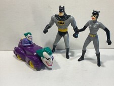 Batman Mc Donald‘s 3 x Figur 1993 Happy Meal: mit Cat woman + Joker in Fahrzeug