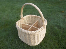 Flaschenkorb, Flaschenträger aus heller Weide für 4 Flaschen