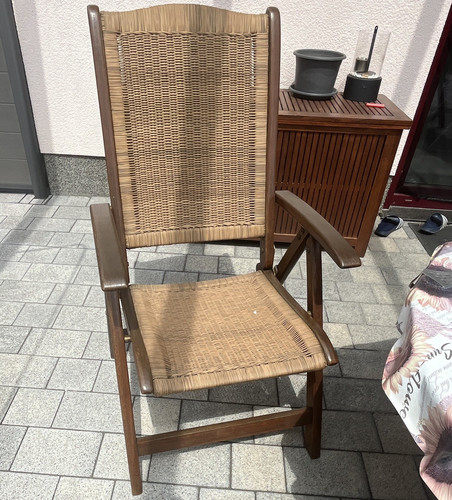Gartenstuhl holz mit armlehnen - holz,