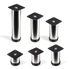 Möbelfuß JIM echt Edelstahl Tischfuß Tischbein Verstellfuß Möbelfüße Schrankfuß