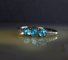 Ring Silber 925 Apatit blau 20,0 mm Cavill - zierlich modern & attraktiv