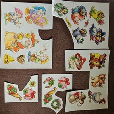 DDR Abziehbilder Weihnachten Schiebebilder Silvester Klee Zwerg Glück Schwein