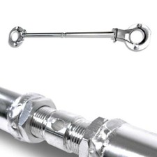 Alu Domstrebe poliert verstellbar vorne für VW Golf 1 I 17 Cabriolet 155 mit GTI